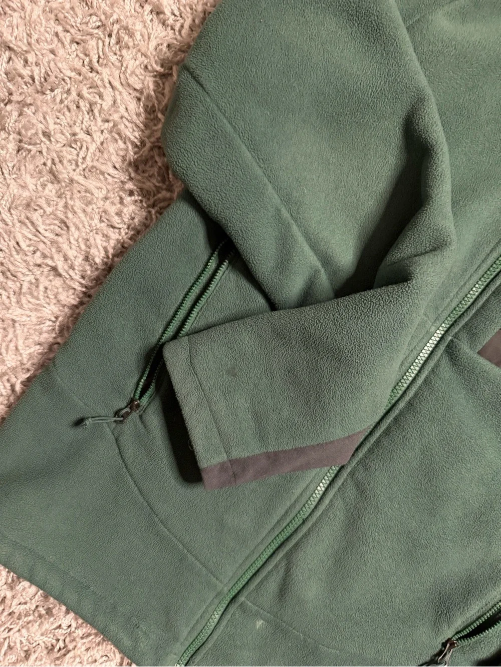 North Face Green Fleece Zip